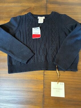 Cynthia Rowley girls Navy Cable-Knit Sweater